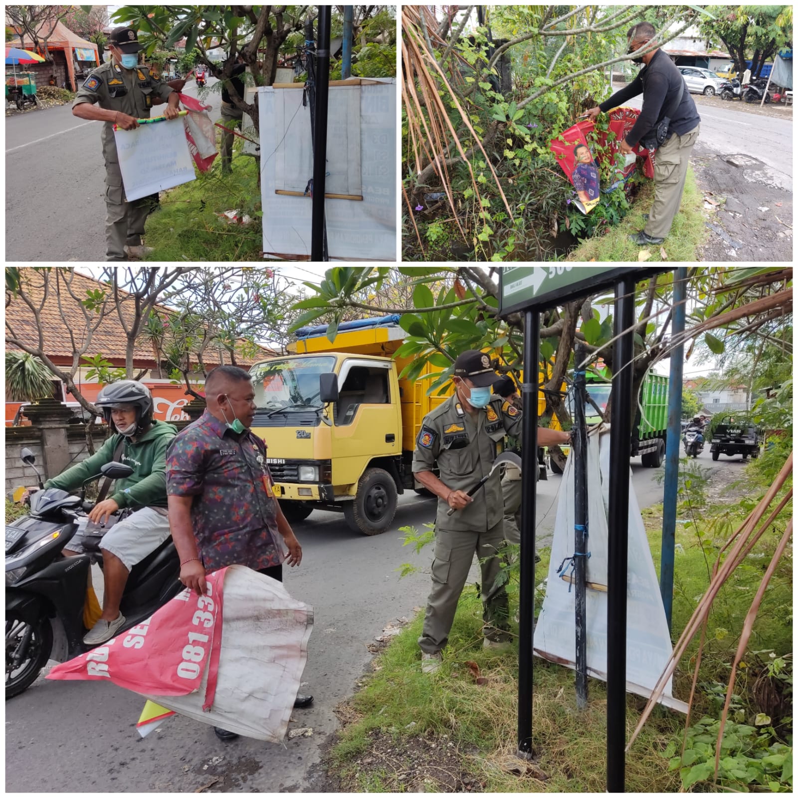 Penertiban Spanduk di Seputaran Kecamatan Denpasar Utara