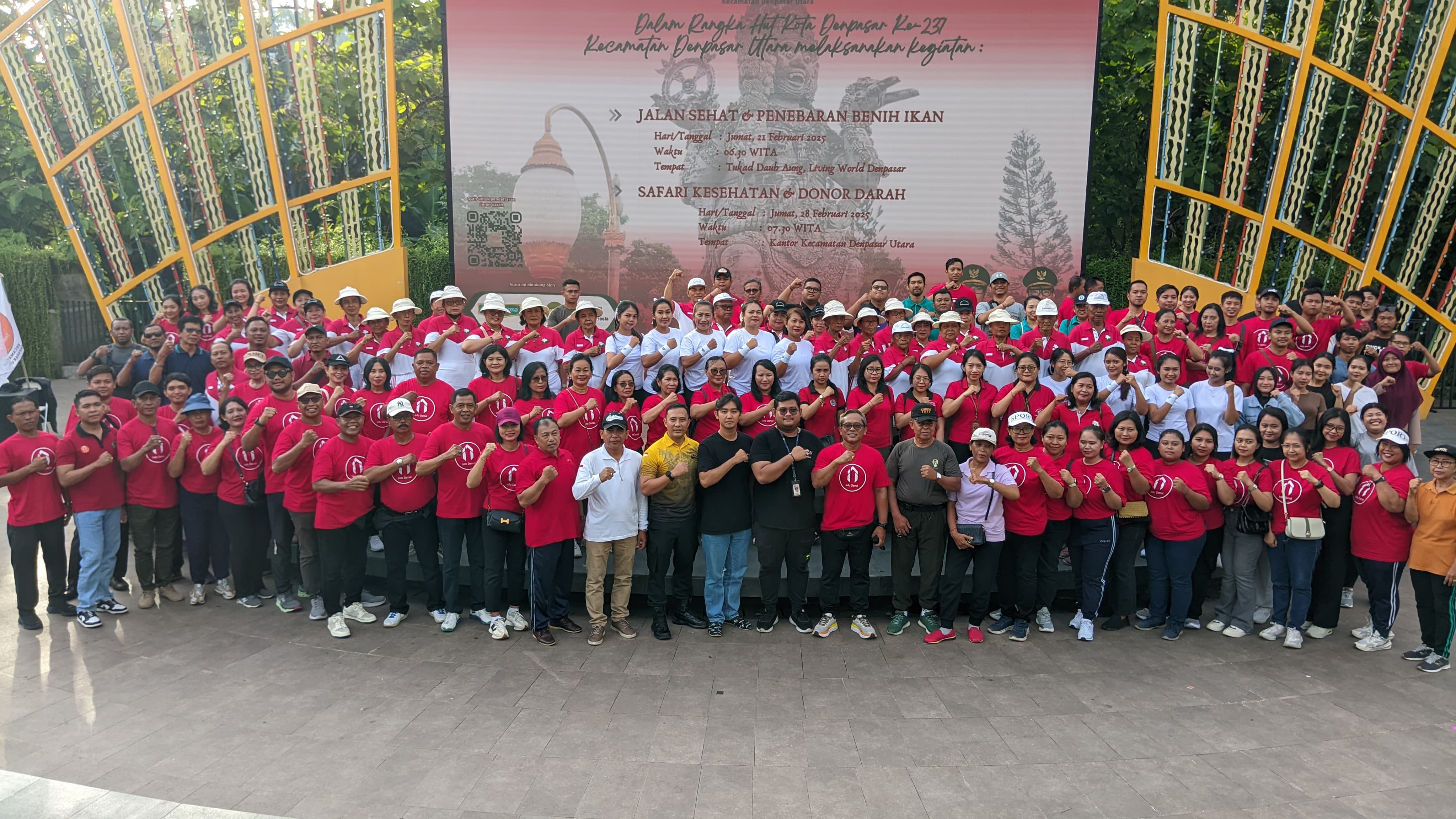 Jalan Sehat dan Penebaran Benih Ikan Meriahkan HUT ke-237 Kota Denpasar
