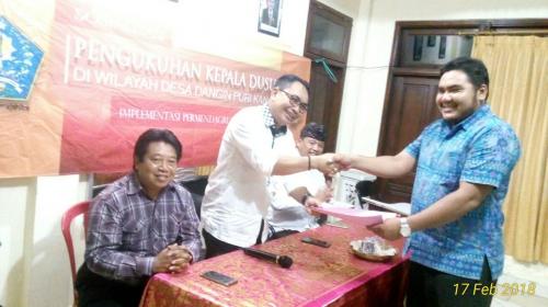 Pengukuhan Kepala Dusun Banjar Kereneng