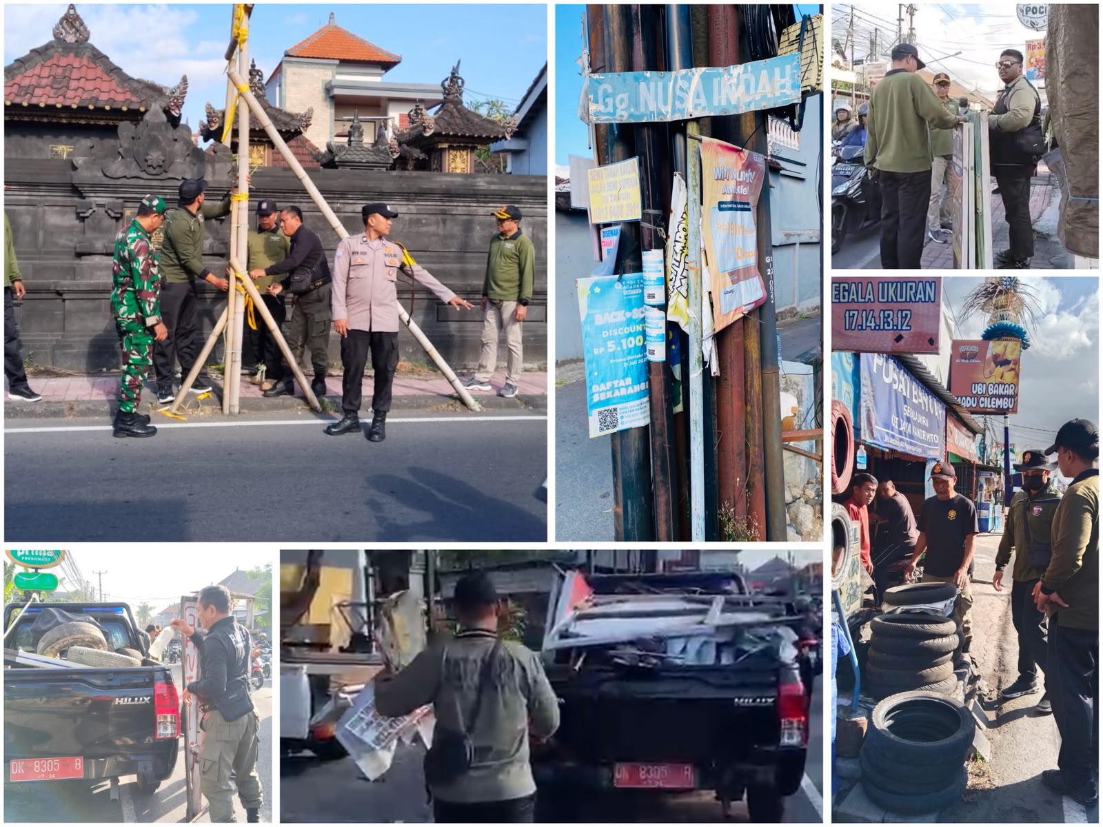 Tim Gabungan Tertibkan Banner dan Tata PKL di Sejumlah Ruas Jalan Denpasar Utara